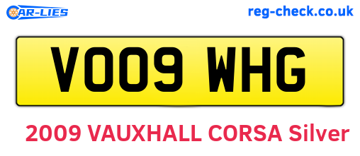 VO09WHG are the vehicle registration plates.