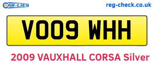 VO09WHH are the vehicle registration plates.