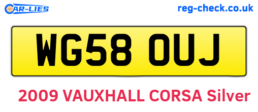 WG58OUJ are the vehicle registration plates.