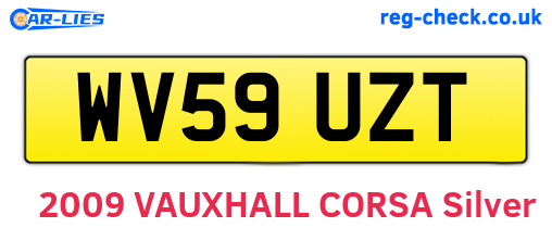 WV59UZT are the vehicle registration plates.