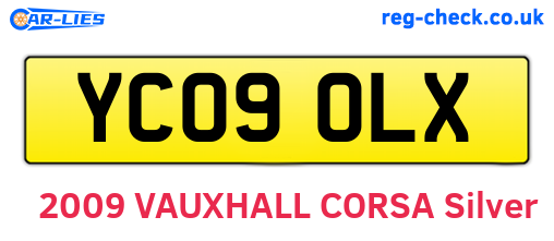 YC09OLX are the vehicle registration plates.