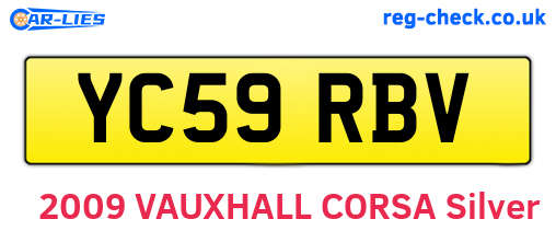 YC59RBV are the vehicle registration plates.