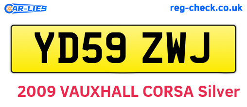 YD59ZWJ are the vehicle registration plates.