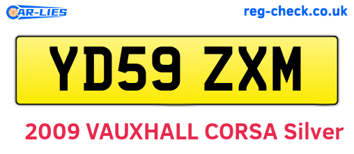 YD59ZXM are the vehicle registration plates.