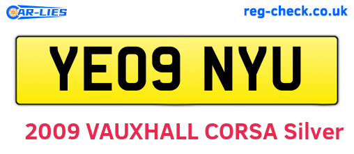 YE09NYU are the vehicle registration plates.