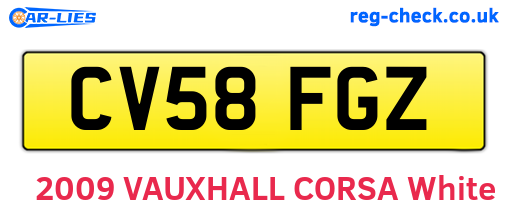 CV58FGZ are the vehicle registration plates.