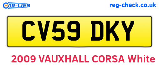 CV59DKY are the vehicle registration plates.