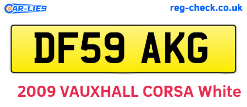 DF59AKG are the vehicle registration plates.