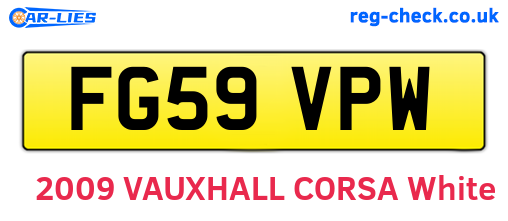 FG59VPW are the vehicle registration plates.