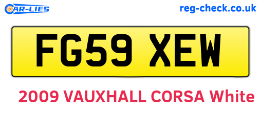 FG59XEW are the vehicle registration plates.