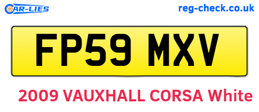 FP59MXV are the vehicle registration plates.