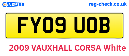 FY09UOB are the vehicle registration plates.