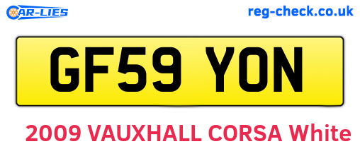 GF59YON are the vehicle registration plates.
