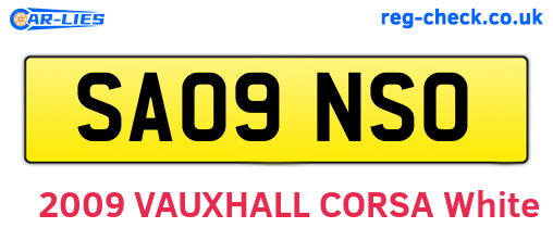 SA09NSO are the vehicle registration plates.