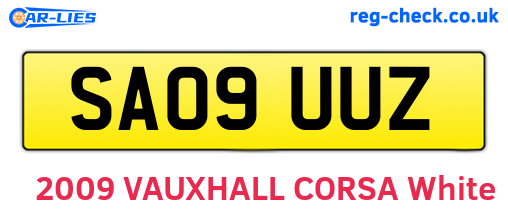 SA09UUZ are the vehicle registration plates.