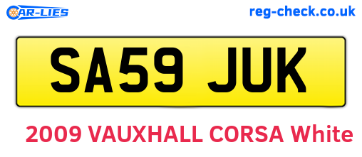 SA59JUK are the vehicle registration plates.