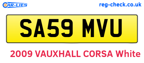 SA59MVU are the vehicle registration plates.