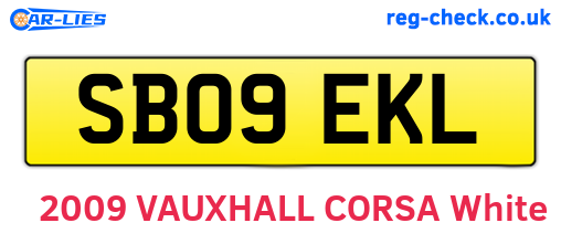SB09EKL are the vehicle registration plates.
