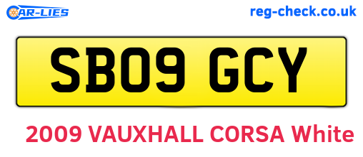 SB09GCY are the vehicle registration plates.