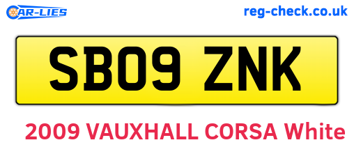 SB09ZNK are the vehicle registration plates.