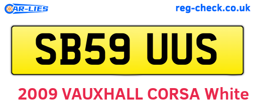 SB59UUS are the vehicle registration plates.