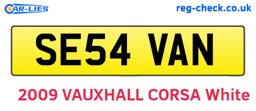 SE54VAN are the vehicle registration plates.