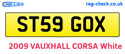 ST59GOX are the vehicle registration plates.