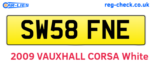 SW58FNE are the vehicle registration plates.