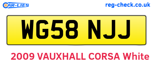 WG58NJJ are the vehicle registration plates.