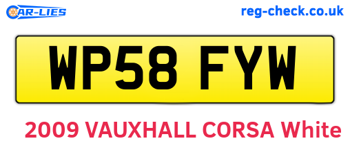 WP58FYW are the vehicle registration plates.