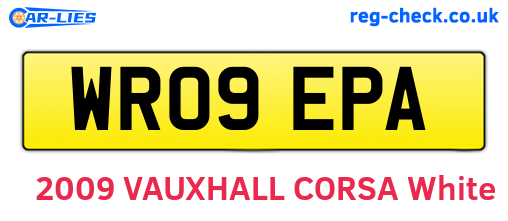 WR09EPA are the vehicle registration plates.