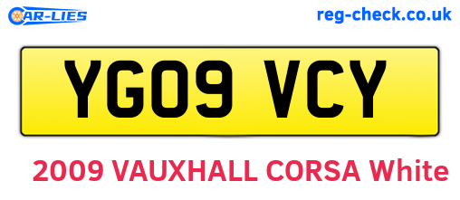 YG09VCY are the vehicle registration plates.