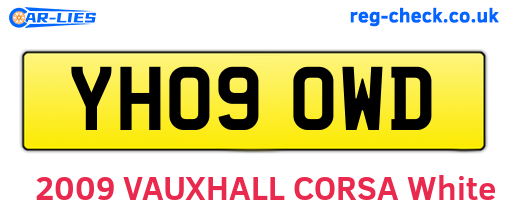 YH09OWD are the vehicle registration plates.