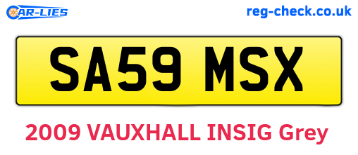 SA59MSX are the vehicle registration plates.
