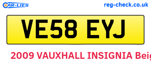 VE58EYJ are the vehicle registration plates.