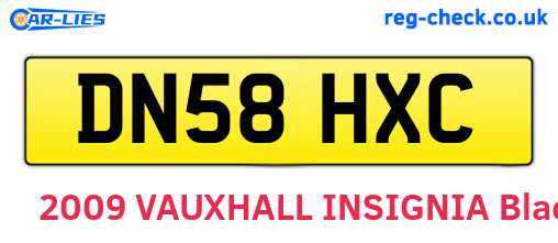 DN58HXC are the vehicle registration plates.