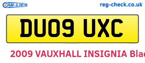 DU09UXC are the vehicle registration plates.