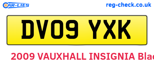 DV09YXK are the vehicle registration plates.