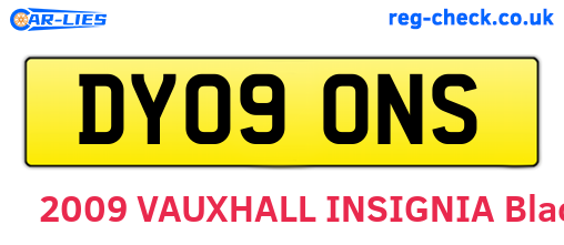 DY09ONS are the vehicle registration plates.