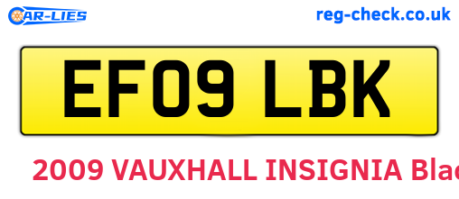 EF09LBK are the vehicle registration plates.