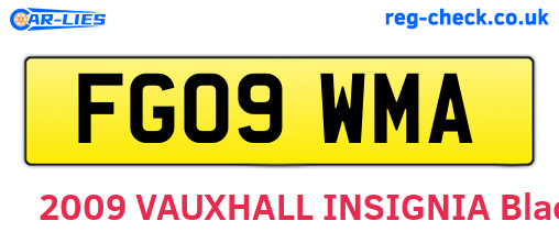 FG09WMA are the vehicle registration plates.
