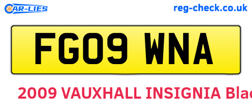 FG09WNA are the vehicle registration plates.