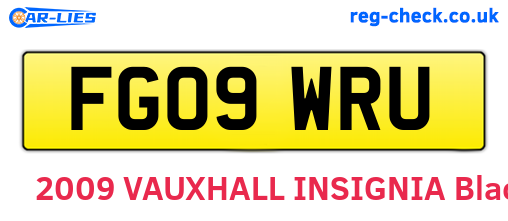 FG09WRU are the vehicle registration plates.