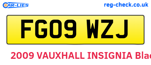 FG09WZJ are the vehicle registration plates.