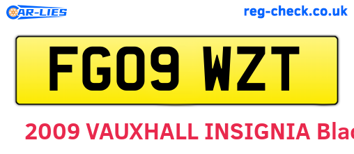 FG09WZT are the vehicle registration plates.