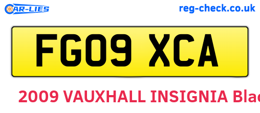 FG09XCA are the vehicle registration plates.