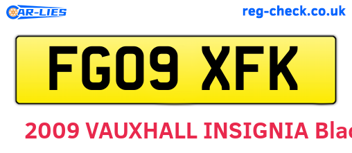 FG09XFK are the vehicle registration plates.