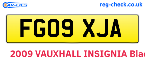 FG09XJA are the vehicle registration plates.