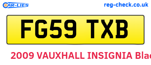 FG59TXB are the vehicle registration plates.