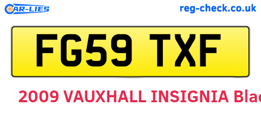 FG59TXF are the vehicle registration plates.